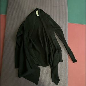 Cotton by Autumn Cashmere Ribbed Cardigan Size 14 Kids Black